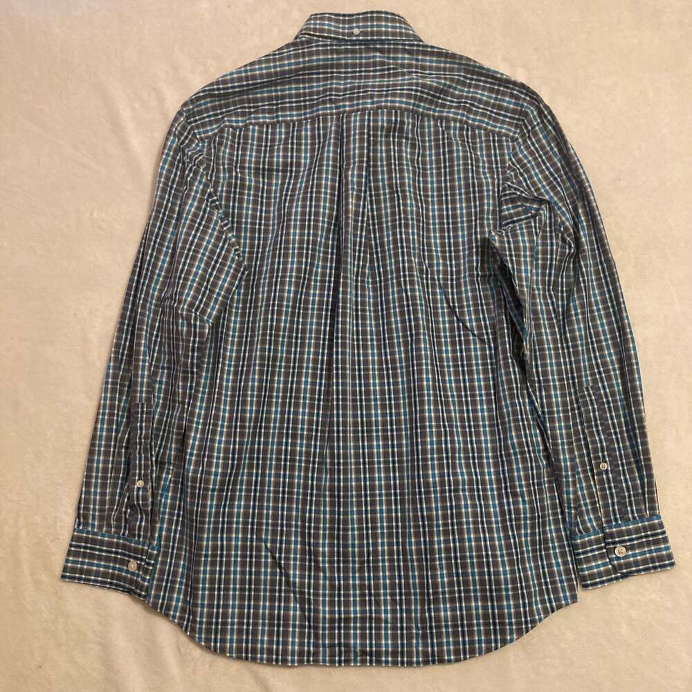 Duluth Trading Co. Wrinkle Fighter Men's Medium Blue Plaid‎ Button Down Shirt - Picture 8 of 9